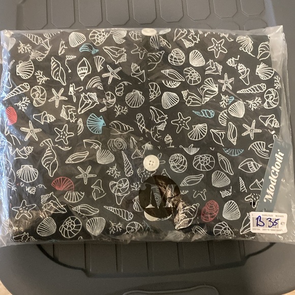 Cute Modcloth Black Seashell seashore print Fit and Flare Dress NWT size 10 - Picture 4 of 6